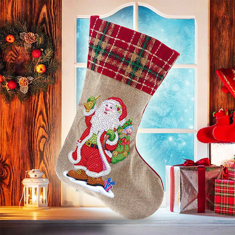 BowLift | 5D Diamond Painting Xmas Rhinestone Socks Embroidery Mosaic Gift Bag