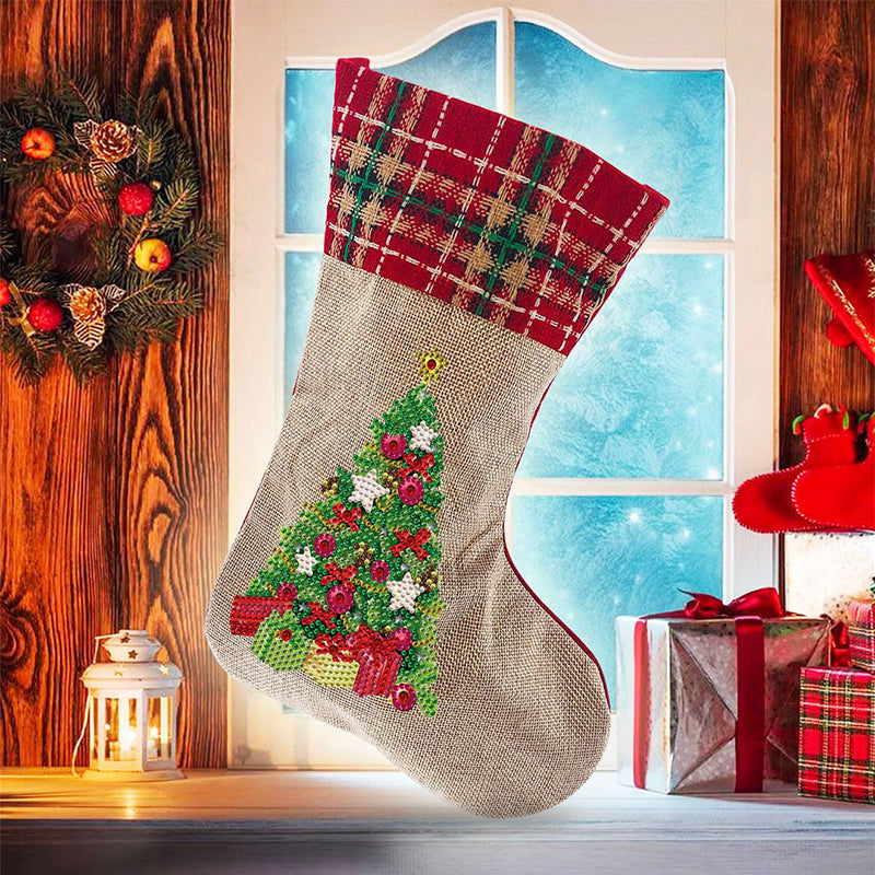 BowLift | 5D Diamond Painting Xmas Rhinestone Socks Embroidery Mosaic Gift Bag