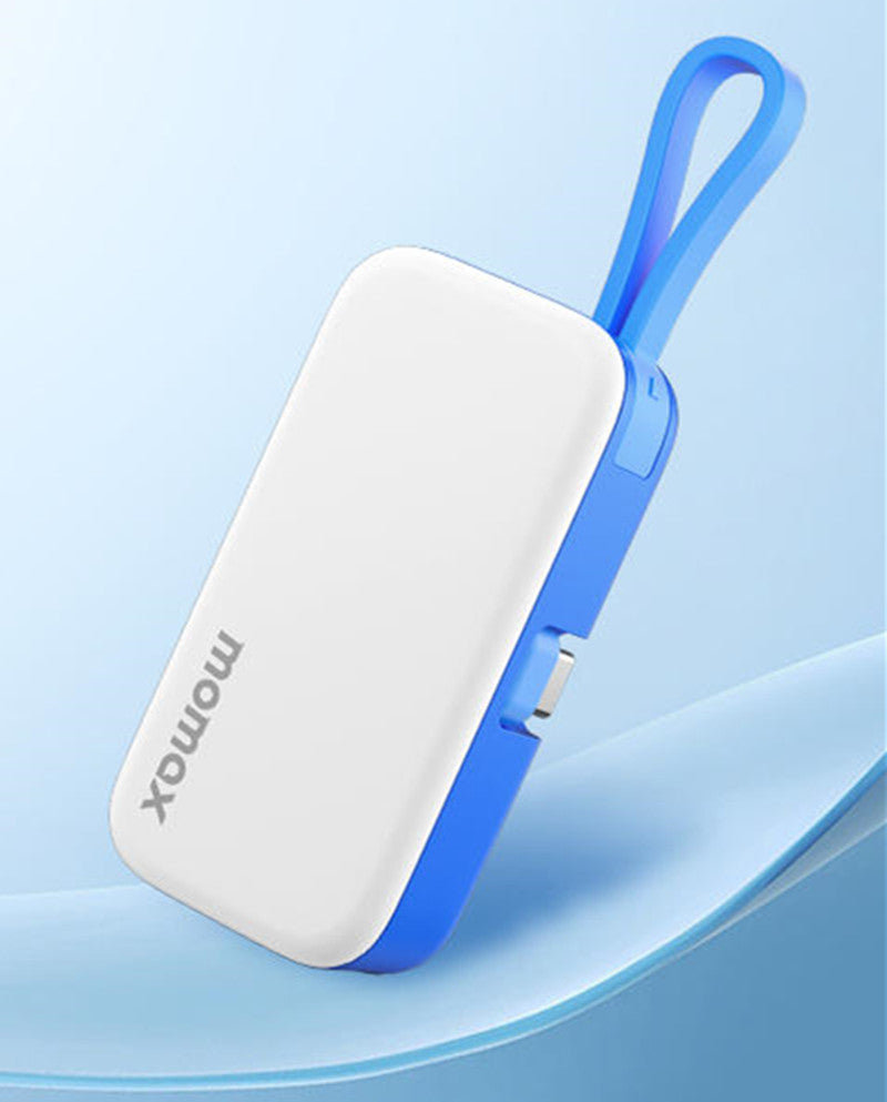 BowLift | 5000mAh Mini Capsule Portable Power Bank With Built-in Fast Charging Cable