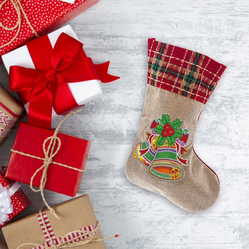 BowLift | 5D Diamond Painting Xmas Rhinestone Socks Embroidery Mosaic Gift Bag
