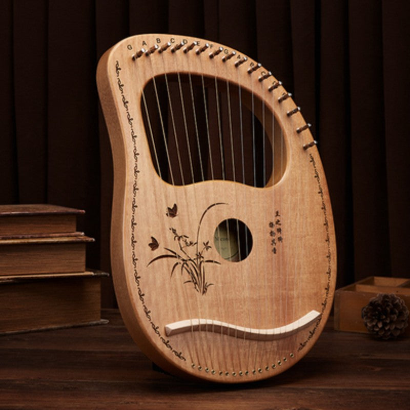 BowLift | Classy 16-String Lyre Harp with Metal Strings, Tuning Wrench, Spared Strings, Manual and Bag, for Beginners and Professionals