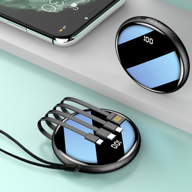 BowLift | 20000mAh Ultrathin Portable Power Bank, with LED Battery Display and Built-in Charging Cables, for Travel, Work & More