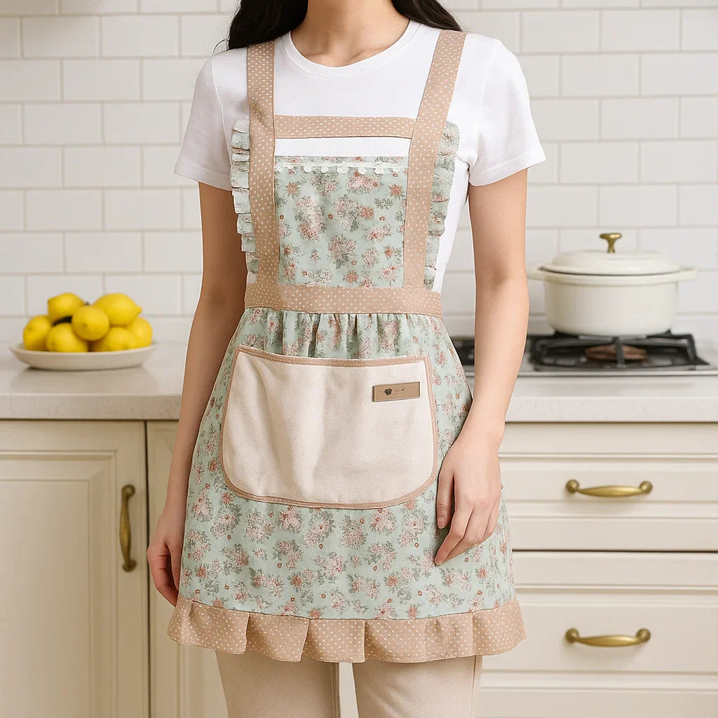 BowLift | Cotton Kitchen Apron Floral Cooking
