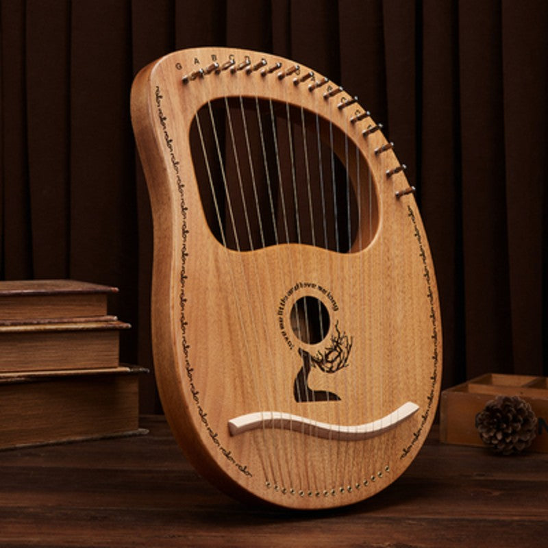 BowLift | Classy 16-String Lyre Harp with Metal Strings, Tuning Wrench, Spared Strings, Manual and Bag, for Beginners and Professionals