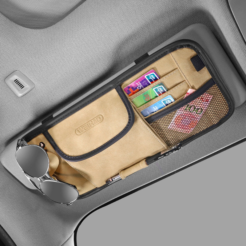 BowLift | Multi-Pocket Car Sun Visor Organizer, for Sunglasses, Cards, Pen, Cash & More