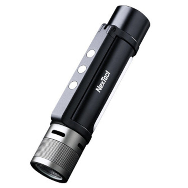 BowLift | 6-in-1 Zoomable Rechargeable Flashlight, with Alarm Mode, Dual Light Source, 360° Rotating Handle & Power Bank, for Camping, Travel & More