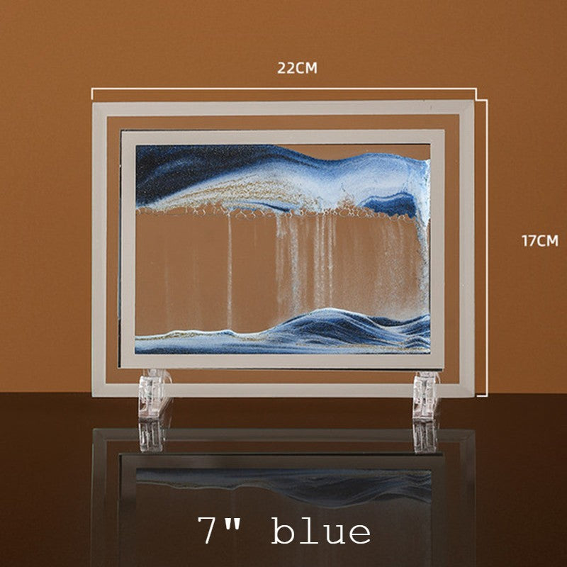 BowLift | Dynamic Glass Framed Moving Sand Nature Landscape, for Desktop, Home, Office, Decor