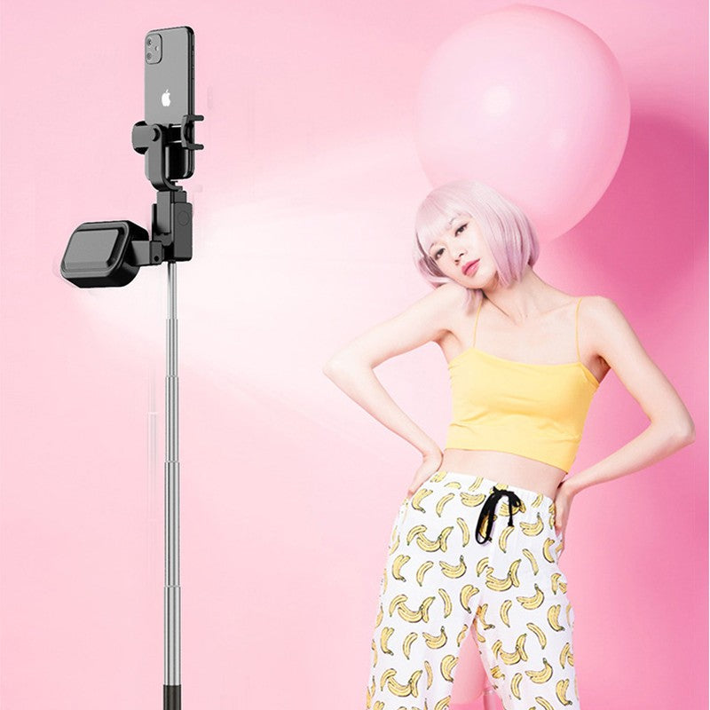 BowLift | Selfie Stick Tripod, with Light, Detachable Bluetooth Remote & 6 Levels of Height Adjustment