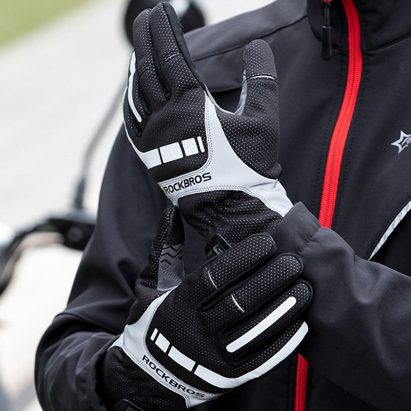 BowLift | Electric Thermal Heated Gloves, with Touchscreen-compatible Fingertips & Reflecting Strip, for Climbing, Hiking, Cycling & More