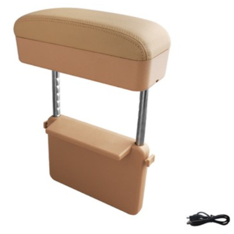 BowLift | 3-in-1 Universal Adjustable Car Armrest Storage Box, with Arm Support, Wireless Charging & Item Storage, for Long Distance Drive (1PC)