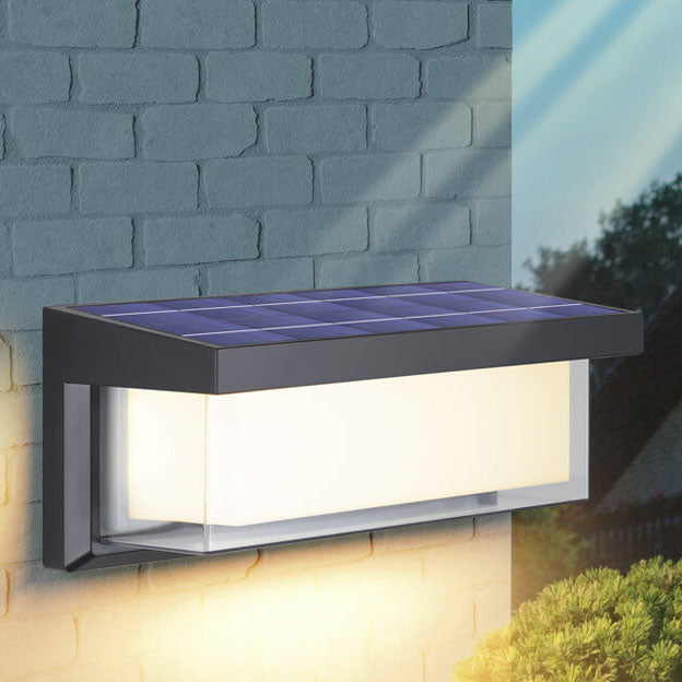 BowLift | Modern Minimalist Solar Rectangle PC LED Outdoor Wall Light Lamp For Outdoor Patio