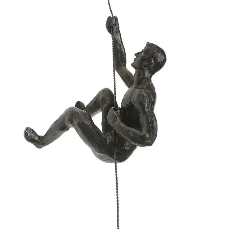 BowLift | Climbing Man Wall Sculpture Set – Modern Resin Art