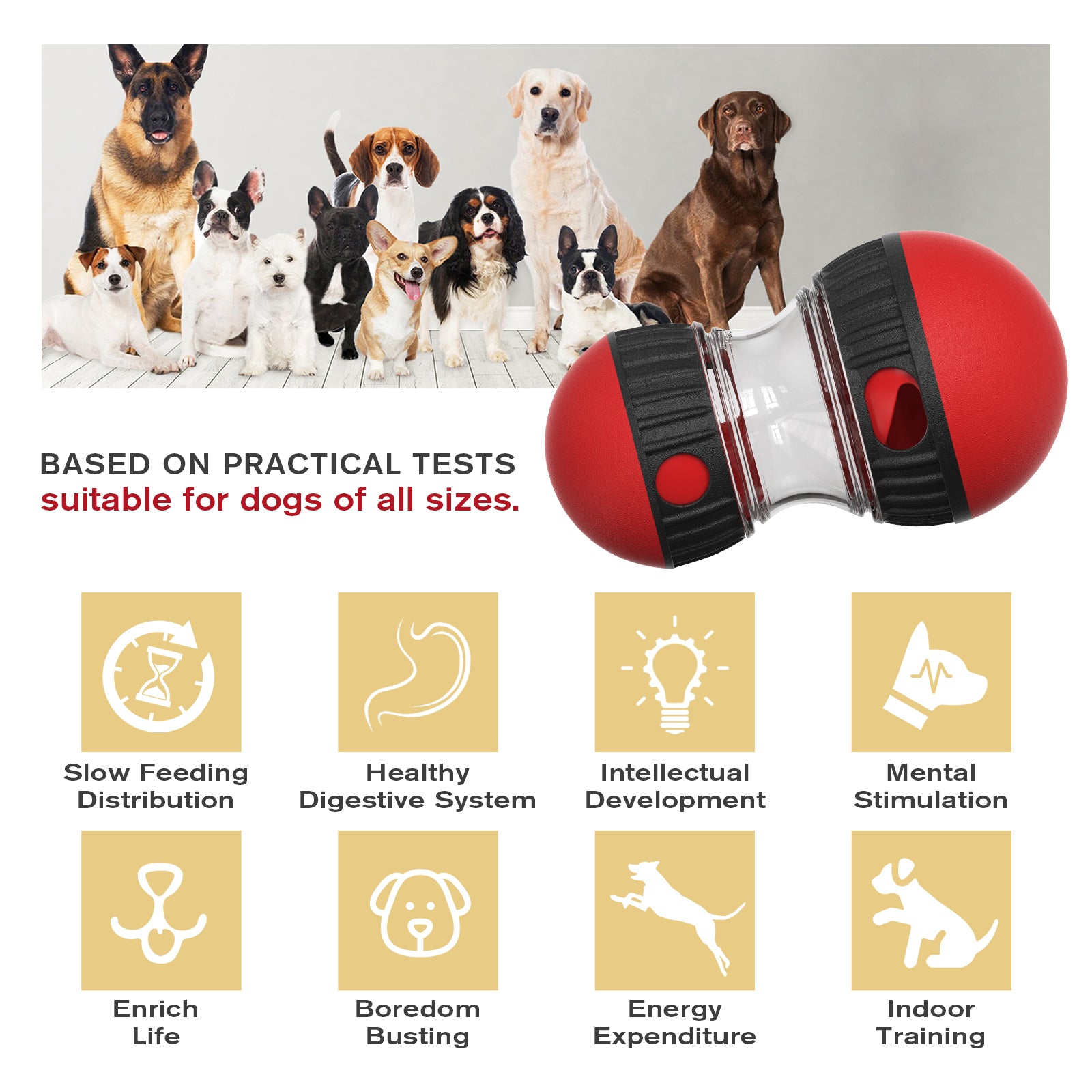 Rolling Feeder Ball – Training & Slow Feeding Toy for Dogs