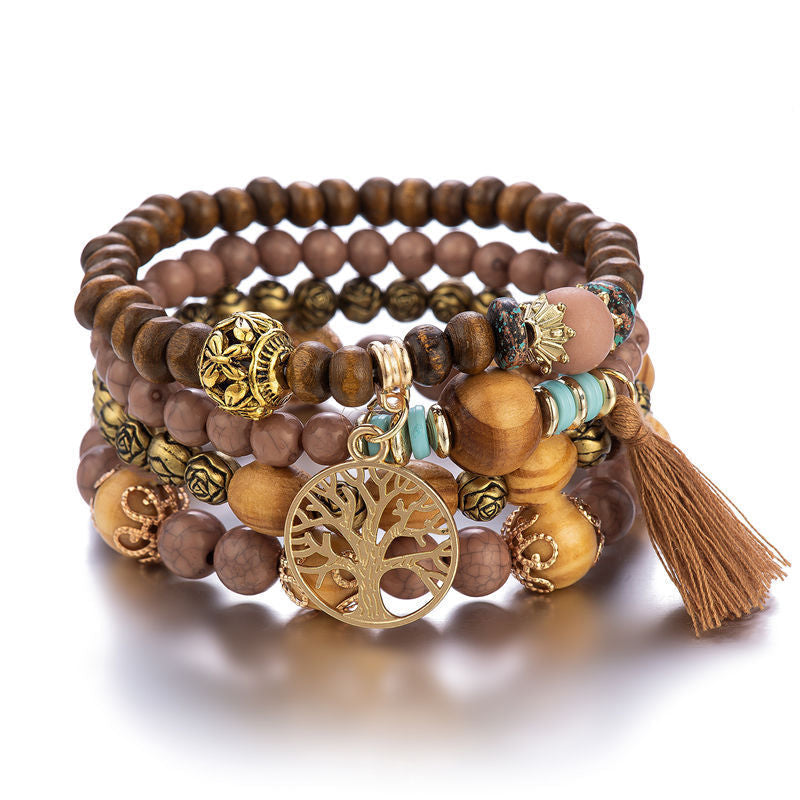 BowLift | Boho Multilayer Wooden Bead Bracelet