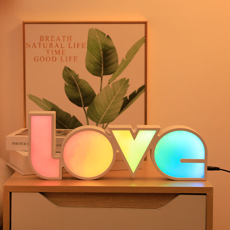 BowLift | Modern Art Deco waterproof PS LOVE letters LED table lamp for the bedroom