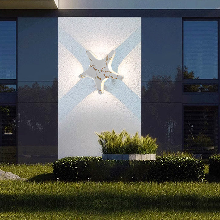 BowLift | Contemporary Simplicity Aluminum Starfish Design LED Waterproof Wall Lantern Lamp for Outdoor Terrace