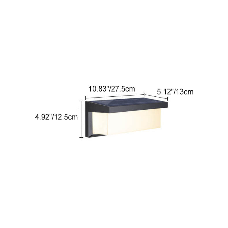 BowLift | Modern Minimalist Solar Rectangle PC LED Outdoor Wall Light Lamp For Outdoor Patio
