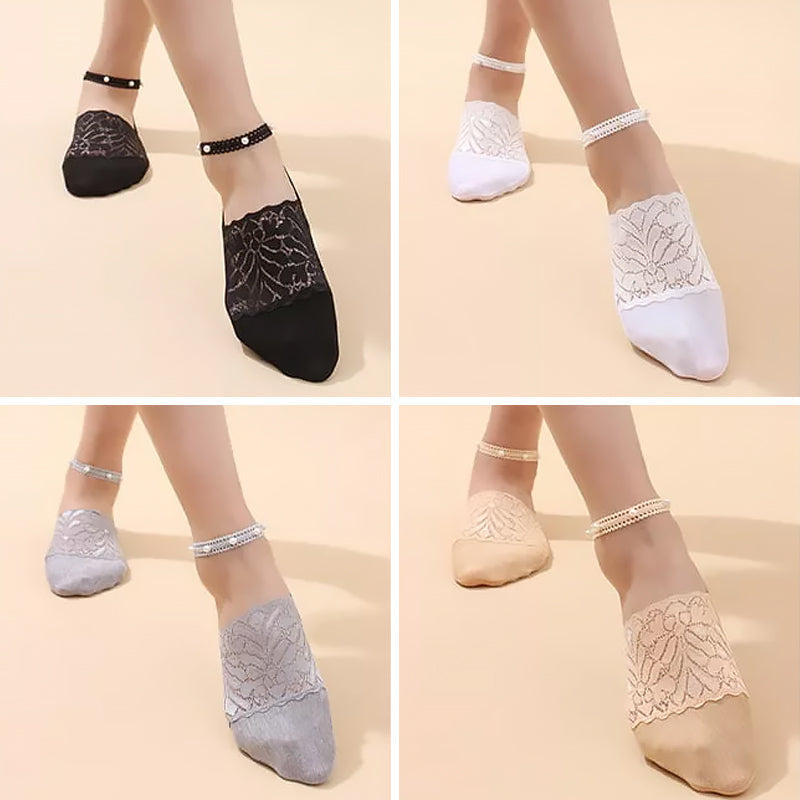 BowLift | Elegant Pearl Lace Socks