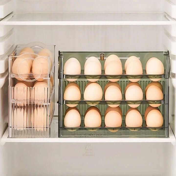 BowLift | Clear Egg Organizer – Space-Saving Rolling Fridge Storage