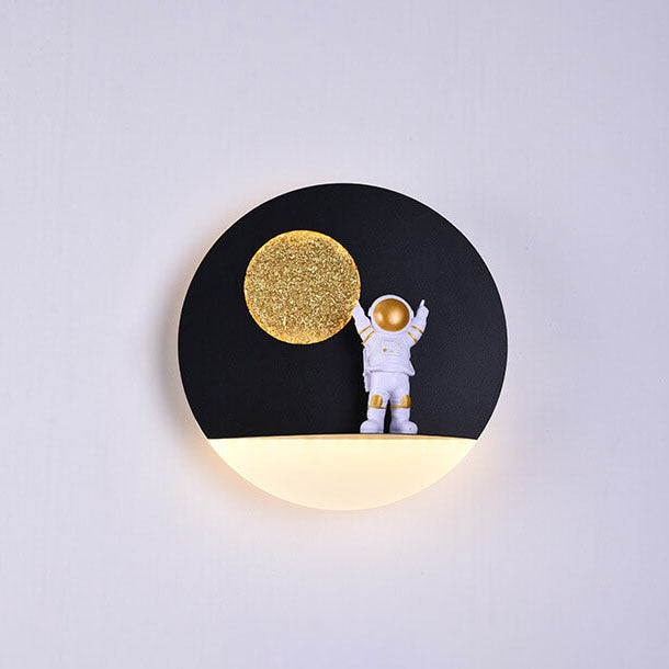 BowLift | Contemporary Creative Iron Resin Round Astronaut LED Wall Light Lamp for Bedroom