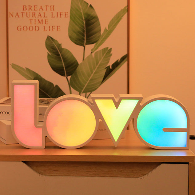 BowLift | Modern Art Deco waterproof PS LOVE letters LED table lamp for the bedroom