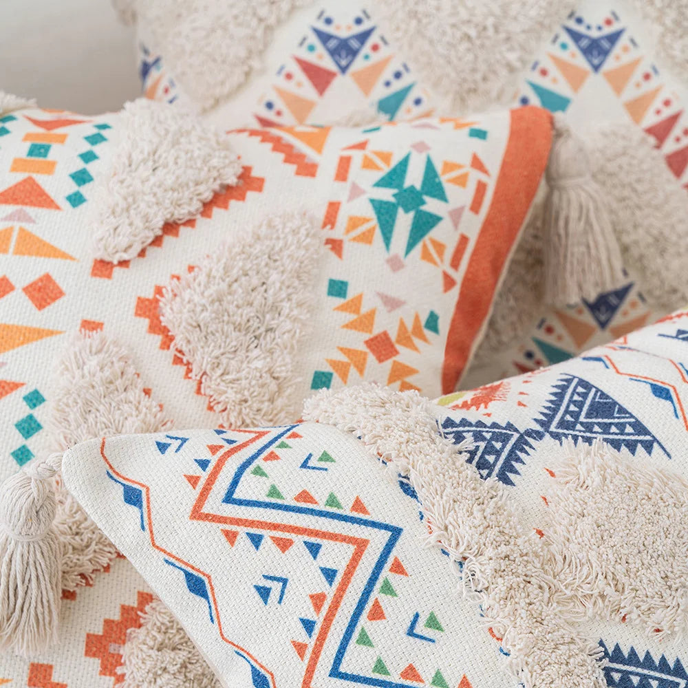 BowLift | Boho Geometric Tufted Cushion Cover – Decorative Pillow for Home and Sofa