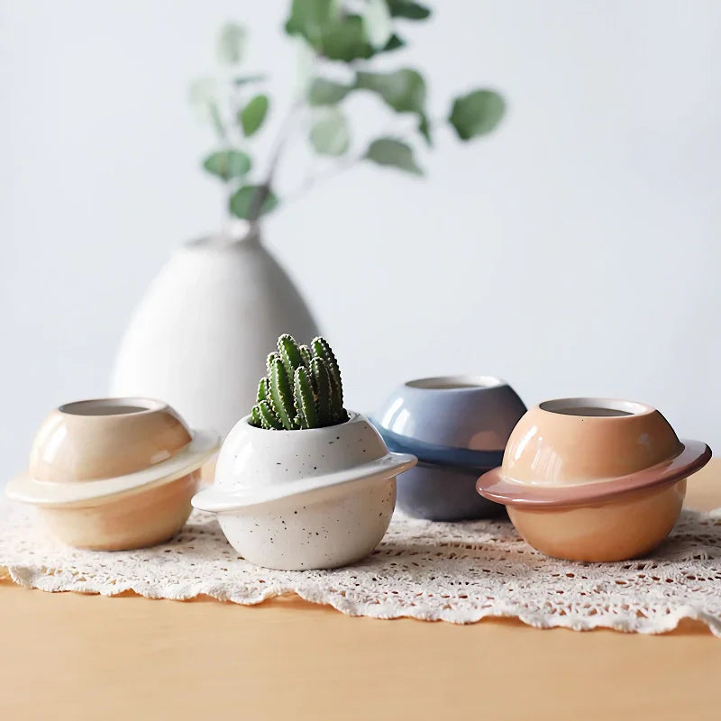 BowLift | Mini Planet Shape Ceramic Succulent Flower Pot