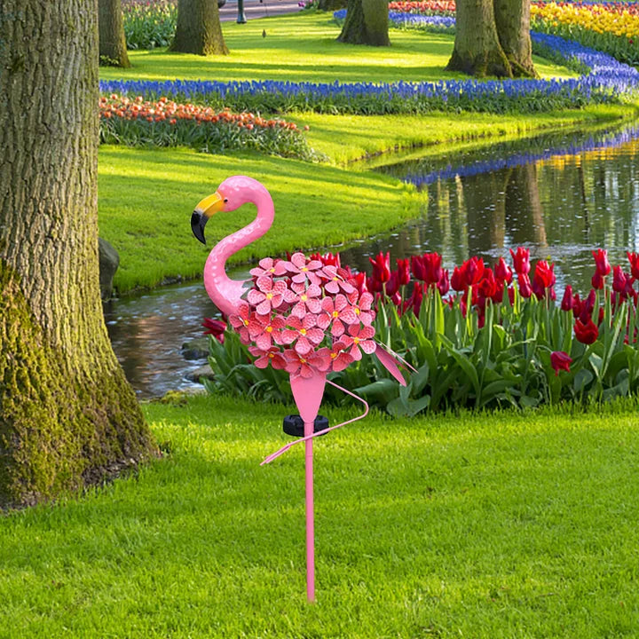 BowLift | Flamingo Solar Light Metal Art