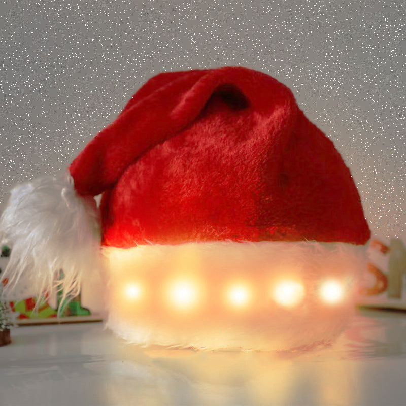 BowLift | Illuminated Christmas Hat with LED Lights – Soft Plush Santa Hat with Color Lights