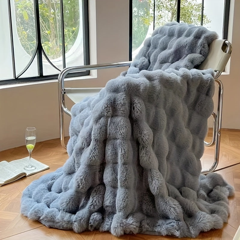 BowLift | FleeceHaven - Luxuriously Soft Bubble Fleece Blanket for Relaxing