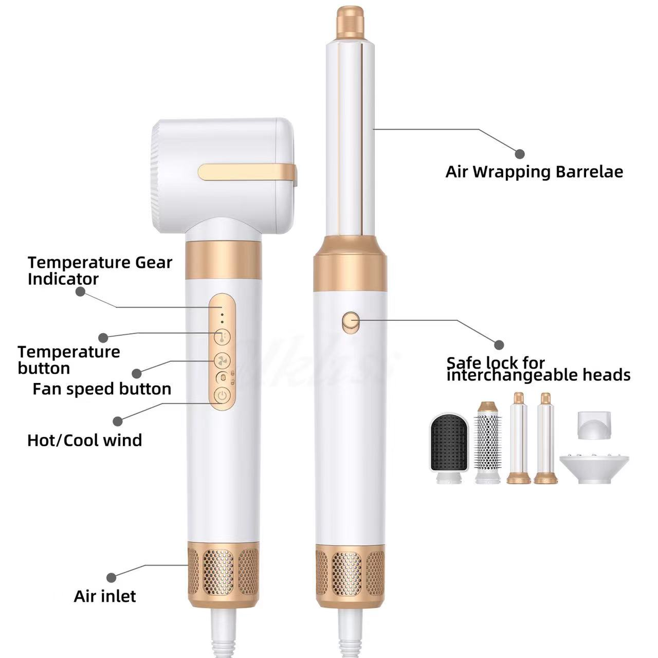 BowLift | 7-in-1 Airwrap Hair Styler | Multi-Functional Styling Tool for Curls, Waves & Straightening