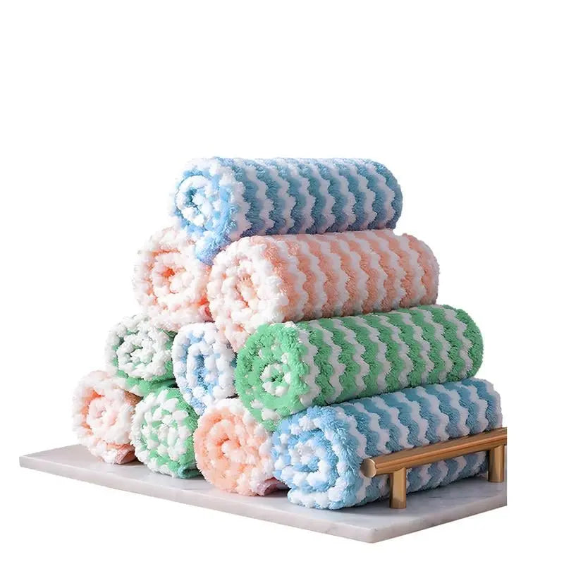 BowLift | 10 pieces reusable microfiber cleaning cloth for kitchen and surfaces