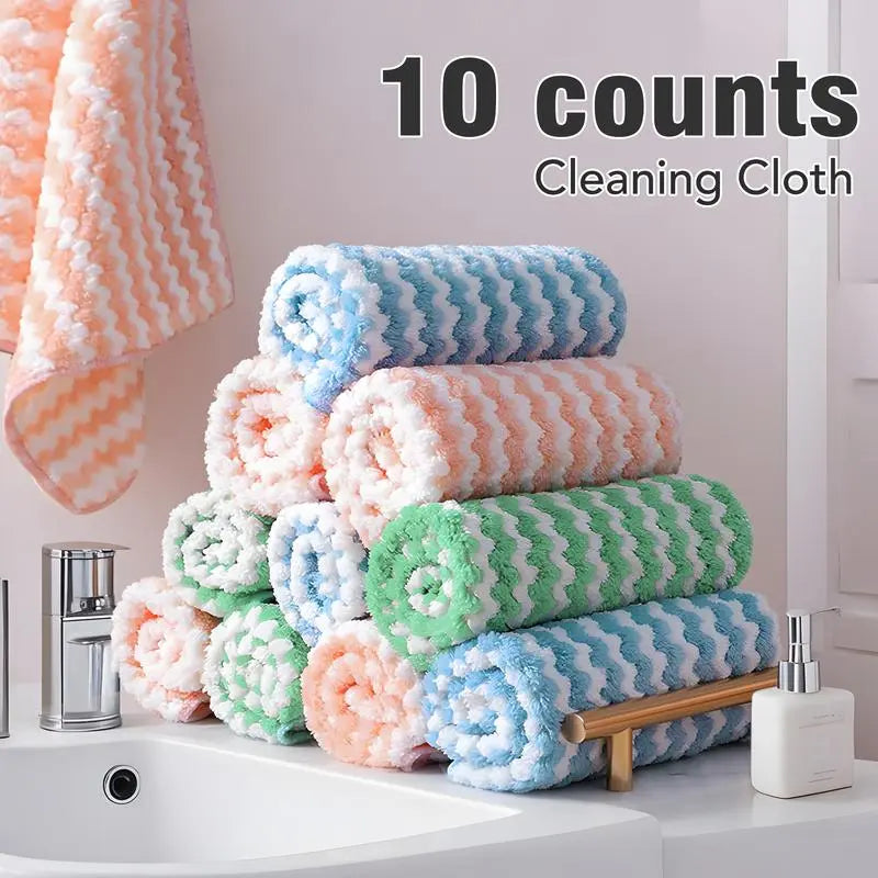 BowLift | 10 pieces reusable microfiber cleaning cloth for kitchen and surfaces