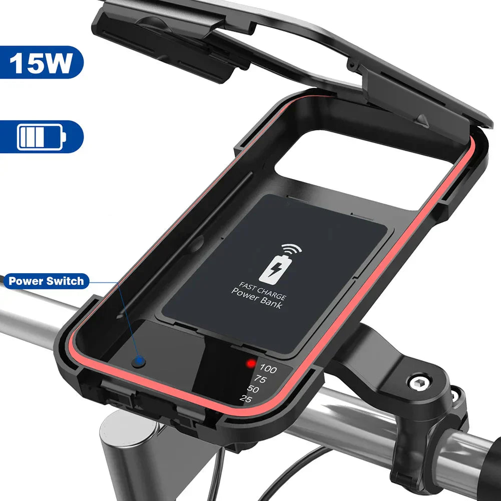 BowLift | 15W Power Bank Waterproof Bike Handlebar Phone Mount