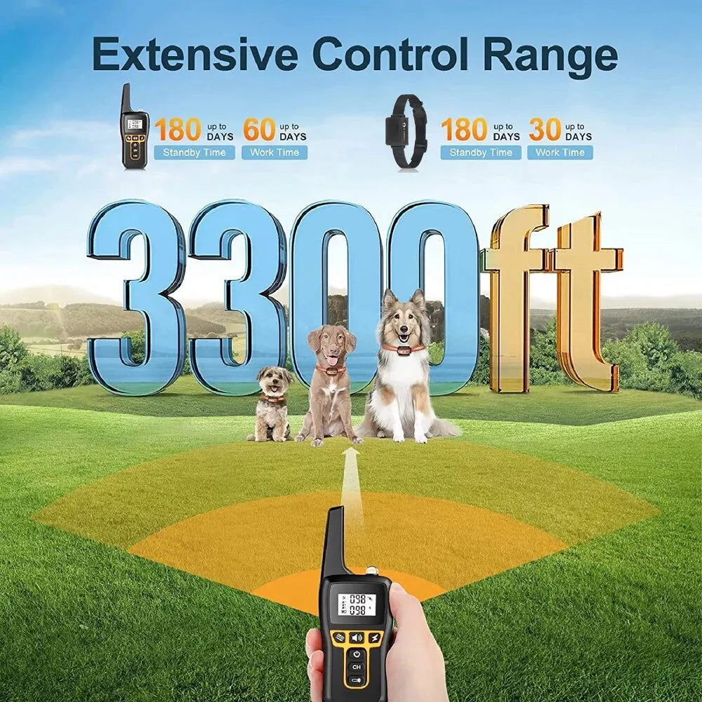 BowLift | 1000m Dog Training Collar – Waterproof, Rechargeable with Remote Control for Small, Medium & Large Dogs