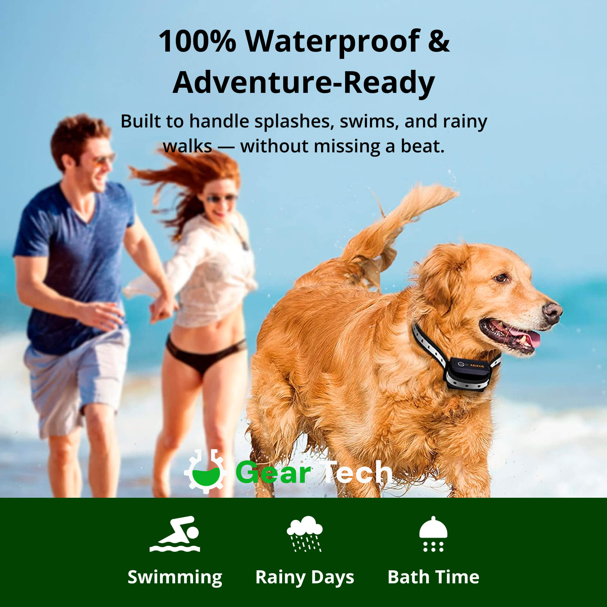 BowLift | 1000m Waterproof Dog Training Collar | Rechargeable, Remote Control & Adjustable for Small, Medium, and Large Dogs
