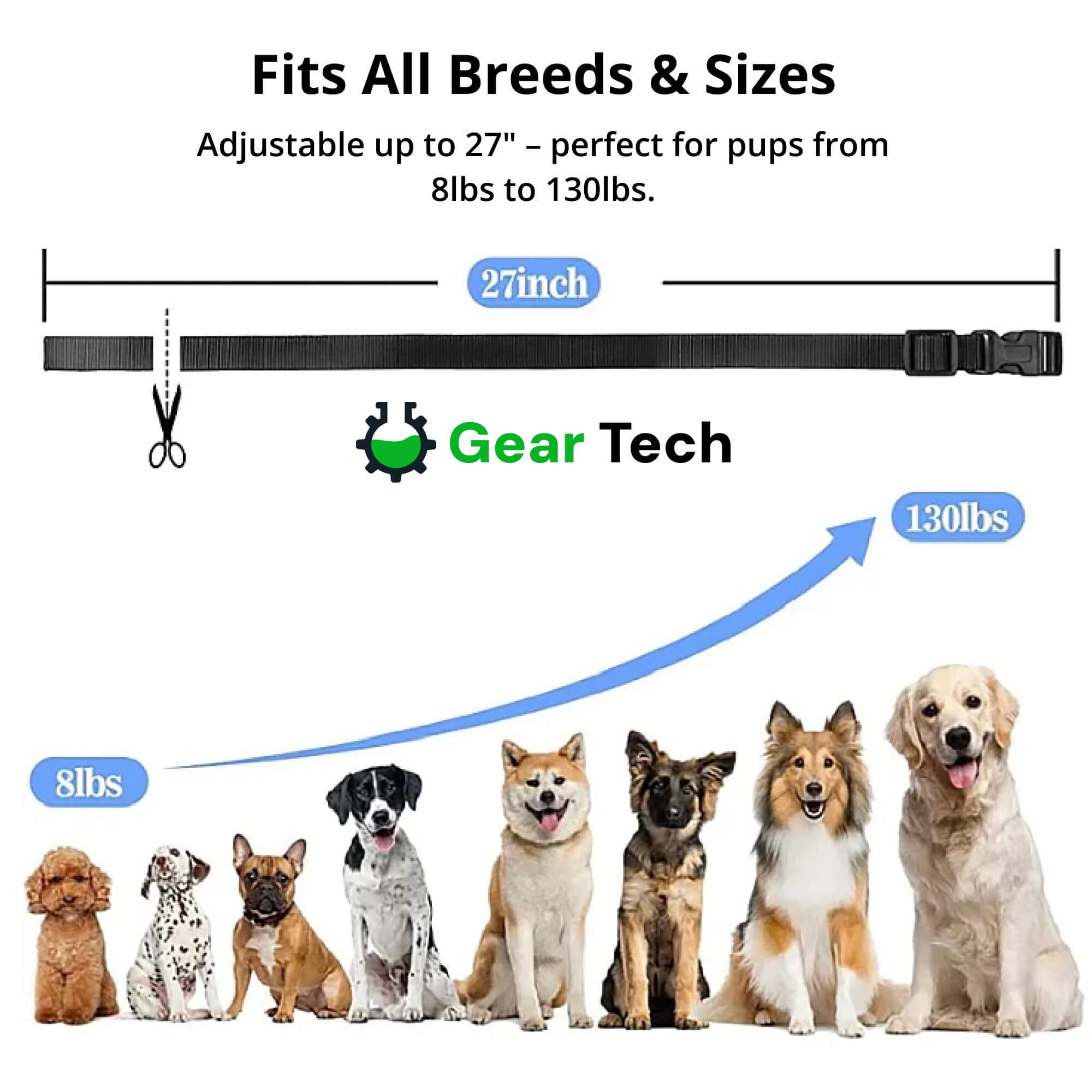 BowLift | 1000m Waterproof Dog Training Collar | Rechargeable, Remote Control & Adjustable for Small, Medium, and Large Dogs