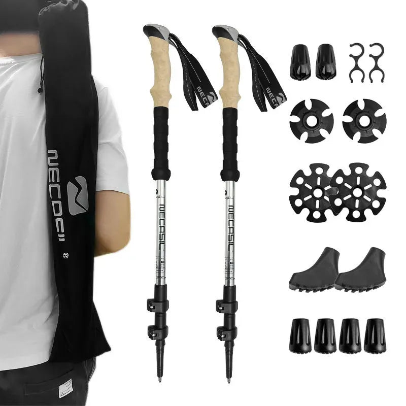 BowLift | Collapsible Folding Nordic Walking Tracking Poles Top Rated for Hiking Sticks