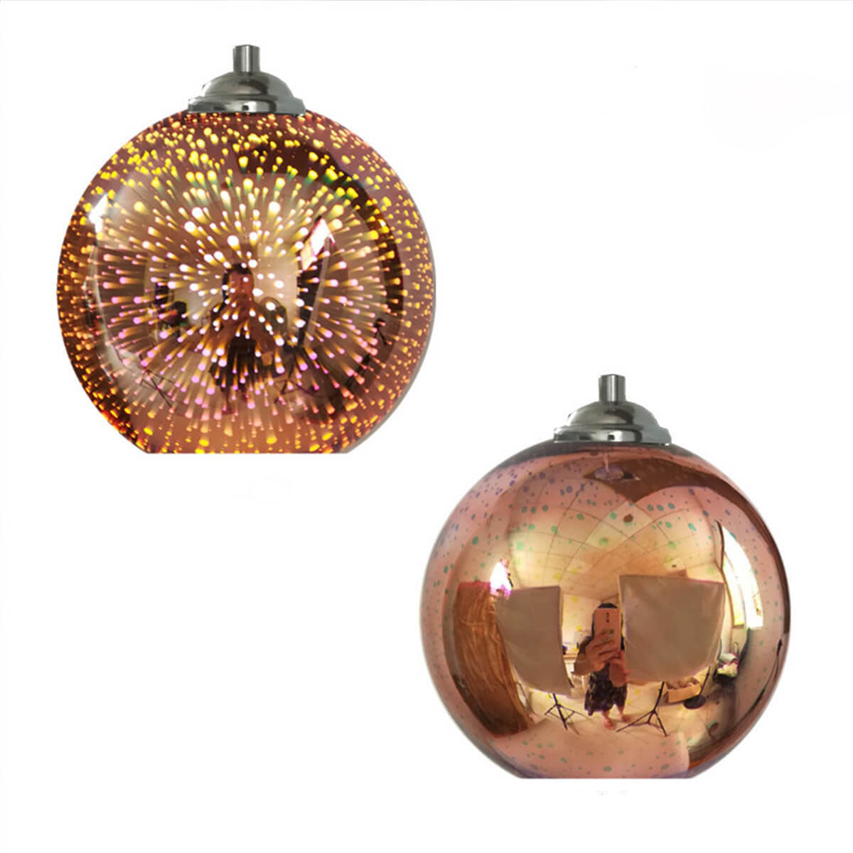BowLift | Modern creative 3D colorful firework glass 1-light dome pendant lamp