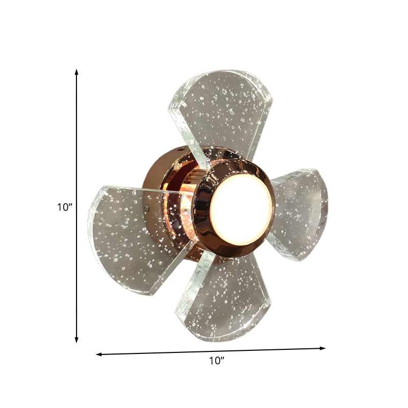 BowLift | Fan Design Faceted Clear Glass Wall Light Modern LED Hall Wall Mounted Lighting