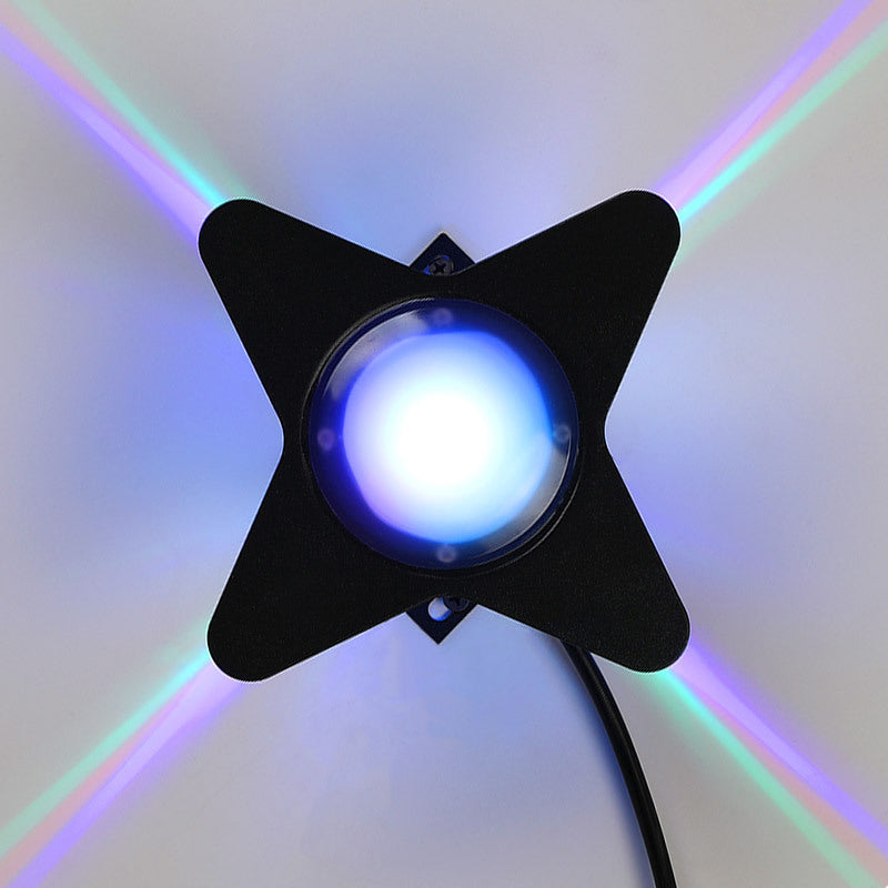BowLift | Petals Outdoor Wall Mounted Lamp Metallic Modern RGB Color Changing LED Wall Lamp in Black