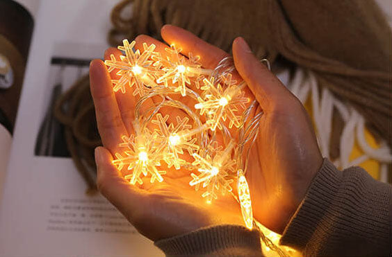 BowLift | LED String Lights Christmas Snowflake Colorful 20 Light LED Waterproof Outdoor String Lights