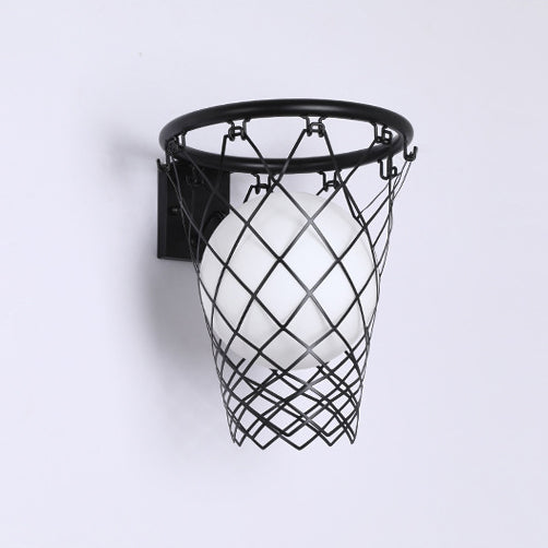 BowLift | Slamora Children's Wall Light | Basketball Hoop Design | Glass & Metal | Art Deco Style | Bedroom Light