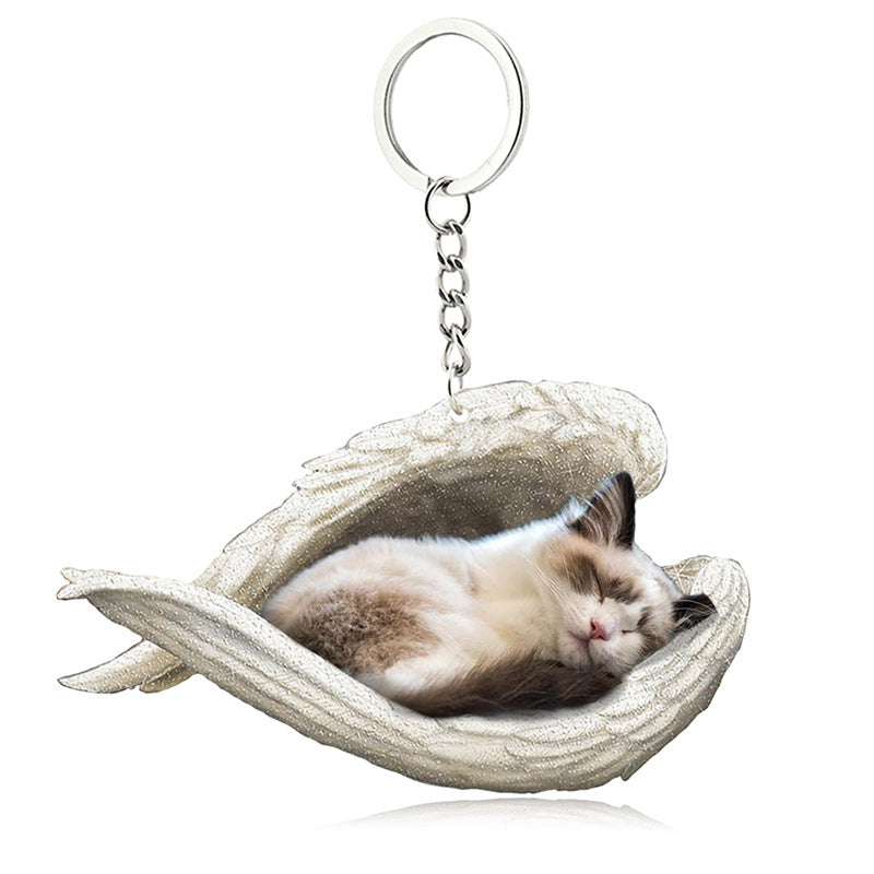 BowLift | Acrylic Cat Angel Keychain