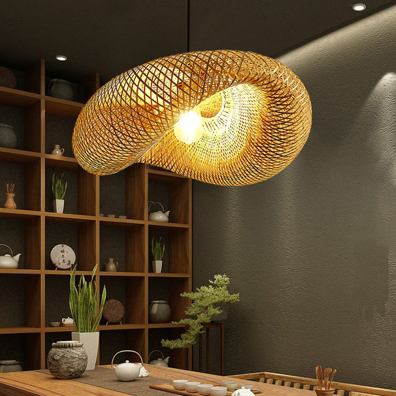 BowLift | Rattan Woven Bamboo - Pendant Light - Led - Light