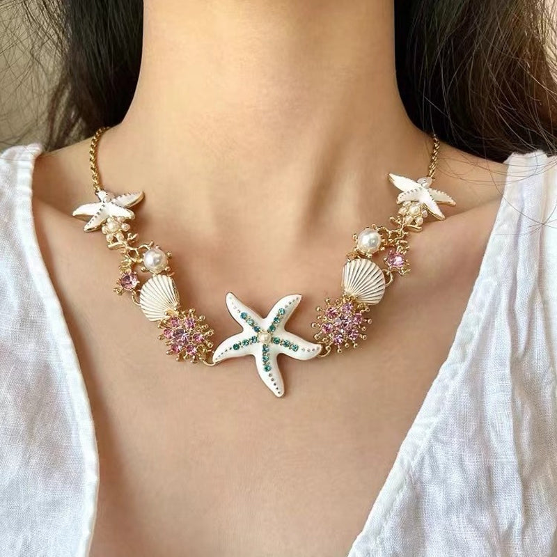 BowLift | Shell Starfish Pearl Necklace