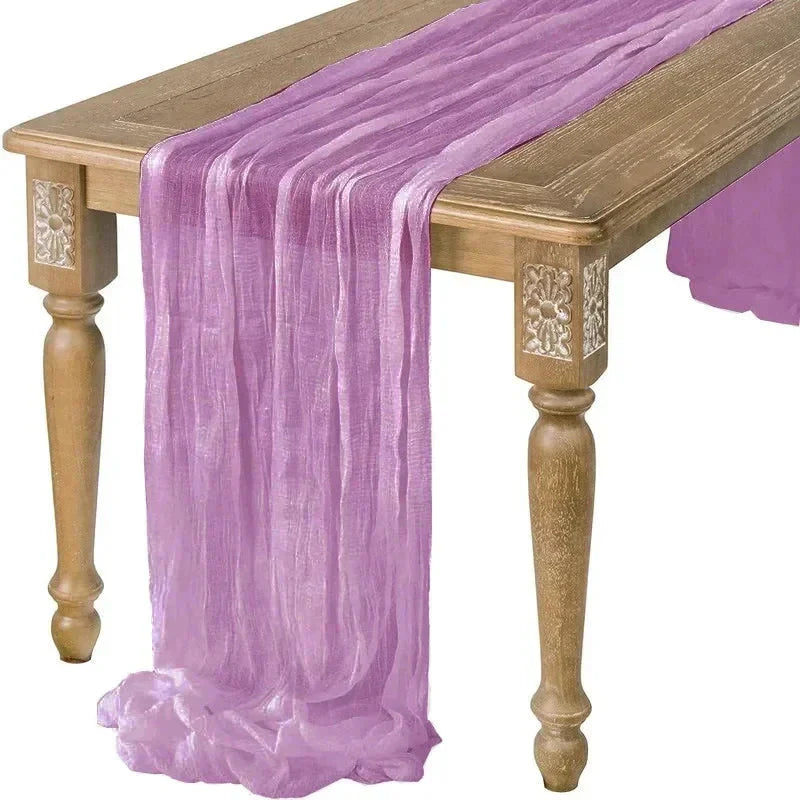 BowLift | 10 pieces voile cheese cloth table runner semi-transparent gauze dining table decoration for wedding party, wedding arch draping cloth