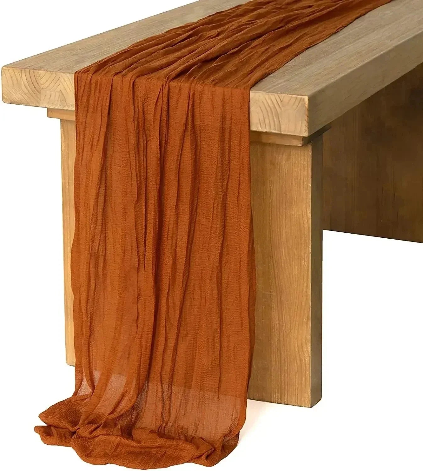 BowLift | 10 pieces voile cheese cloth table runner semi-transparent gauze dining table decoration for wedding party, wedding arch draping cloth