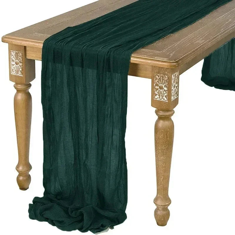 BowLift | 10 pieces voile cheese cloth table runner semi-transparent gauze dining table decoration for wedding party, wedding arch draping cloth