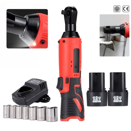 BowLift | 12V/18V Cordless Right Angle Impact Ratchet Wrench, 3/8" Rechargeable Electric Driver Tool